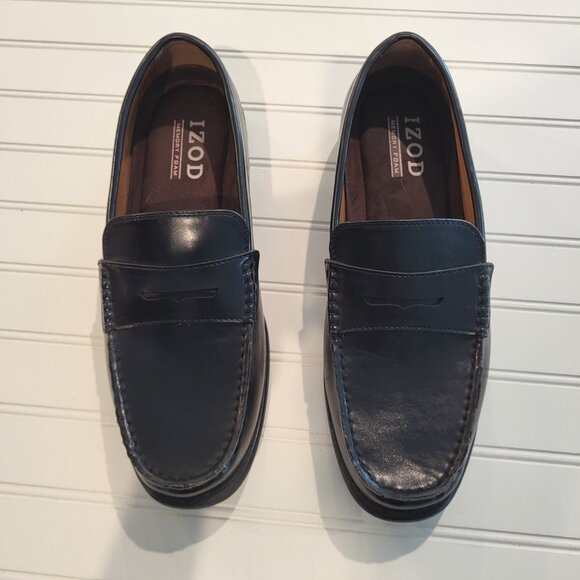 Izod Men's Edmund Dress Shoes, Slip On Penny Loafer, Black Size 11M - Picture 3 of 5